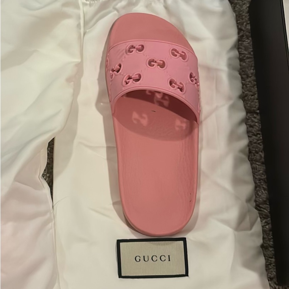 Gucci Perforated Gg Slides *Worn Once* - image 1